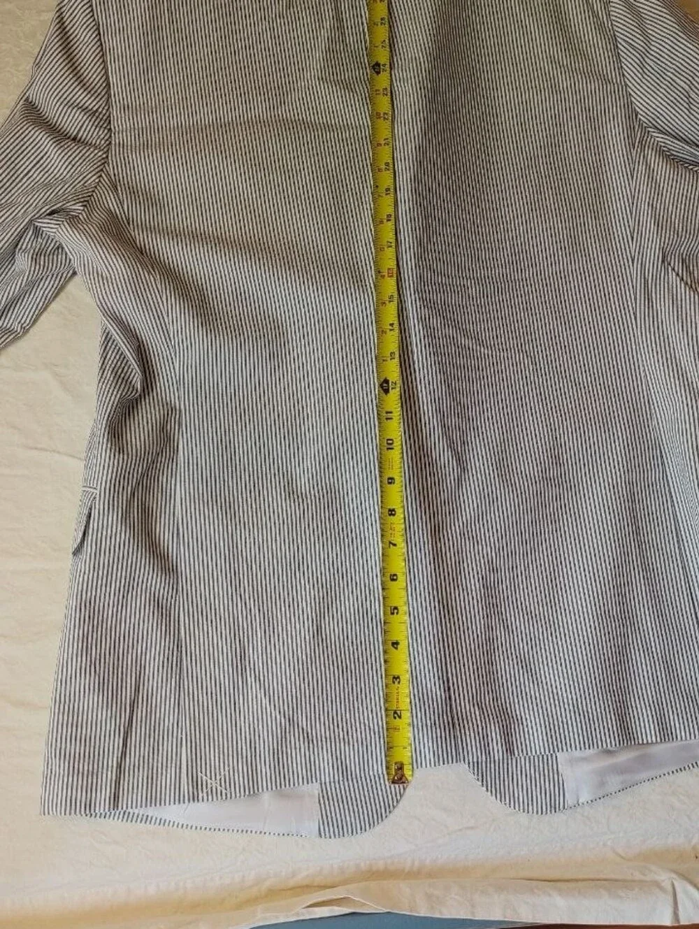 Brooks Brothers Suit Blazer/Jacket-346 Striped Three Button 100% Cotton Size 46